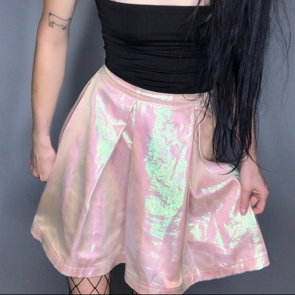 UNIF Pink Pastel Iridescent Mermaid Skirt - Picture 4 of 4
